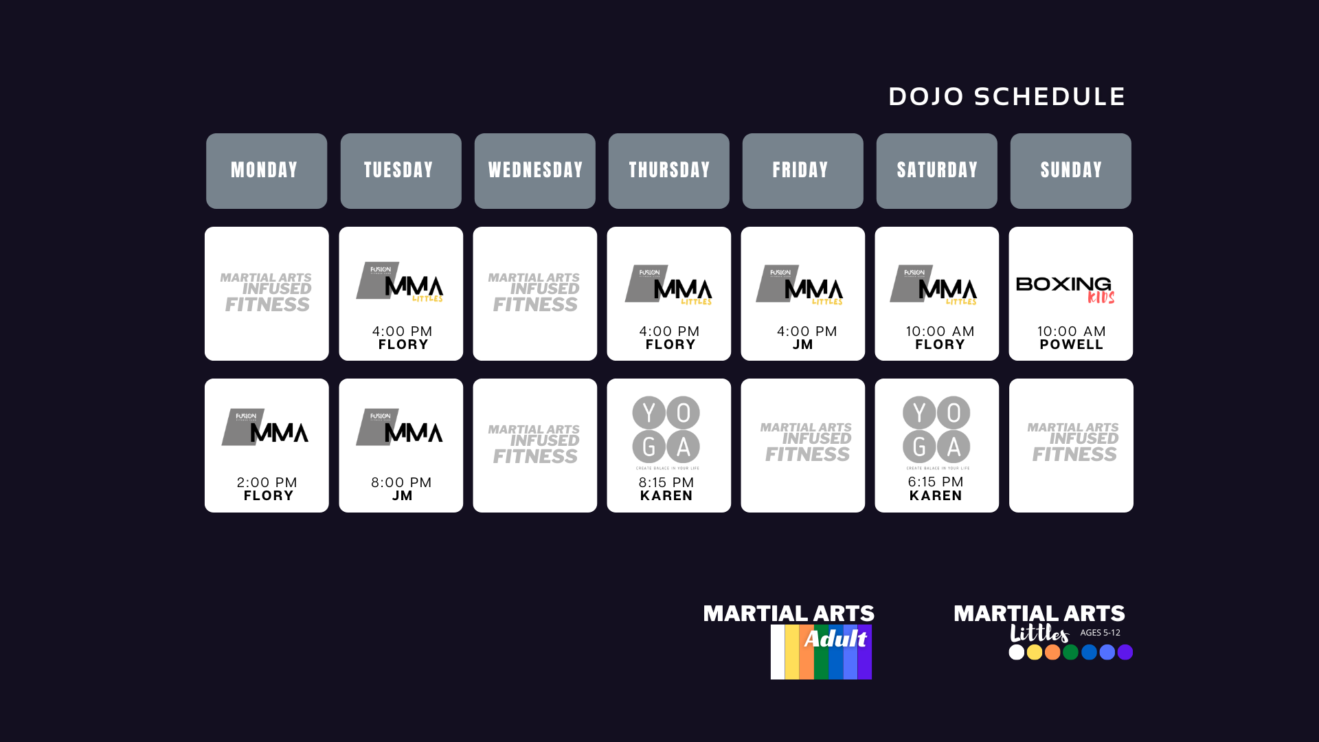 Dojo Schedule